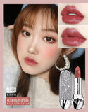 HOJO Matte Lipstick Shiny Diamond Gold Silver Nude Waterproof Long Lasting 8 colors Gorgeous Makeup Cosmetics With Mirror