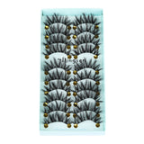 10 Pairs 3D Soft Faux Mink Hair False Eyelashes Natural Messy Eyelash Crisscross Wispy Fluffy Lashes Extension Eye Makeup Tools