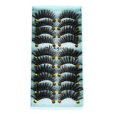 10 Pairs 3D Soft Faux Mink Hair False Eyelashes Natural Messy Eyelash Crisscross Wispy Fluffy Lashes Extension Eye Makeup Tools