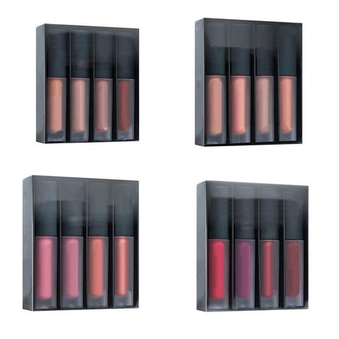 POP ITEM! 4Pcs Women Moisturizer Matte Liquid Lip Glosses Lipsticks Set Cosmetic Makeup