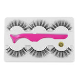 3 Pairs 6D Mink False Eyelashes With Tweezer Crisscross Natural Makeup Eyelash Fluffy Mink Fake Lashes for Women's Fashion