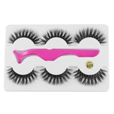 3 Pairs 6D Mink False Eyelashes With Tweezer Crisscross Natural Makeup Eyelash Fluffy Mink Fake Lashes for Women's Fashion