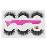 3 Pairs 6D Mink False Eyelashes With Tweezer Crisscross Natural Makeup Eyelash Fluffy Mink Fake Lashes for Women's Fashion