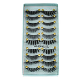 10 Pairs 3D Soft Faux Mink Hair False Eyelashes Natural Messy Eyelash Crisscross Wispy Fluffy Lashes Extension Eye Makeup Tools