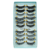 10 Pairs 3D Soft Faux Mink Hair False Eyelashes Natural Messy Eyelash Crisscross Wispy Fluffy Lashes Extension Eye Makeup Tools