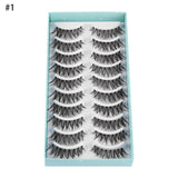 10 Pairs 3D Faux Mink Hair False Eyelashes Fluffy Wispy Multilayer Flutter Eyelash Faux Mink Eye Lashes Extension Makeup Tools