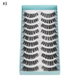 10 Pairs 3D Faux Mink Hair False Eyelashes Fluffy Wispy Multilayer Flutter Eyelash Faux Mink Eye Lashes Extension Makeup Tools