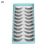 10 Pairs 3D Faux Mink Hair False Eyelashes Fluffy Wispy Multilayer Flutter Eyelash Faux Mink Eye Lashes Extension Makeup Tools