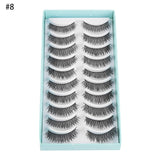 10 Pairs 3D Faux Mink Hair False Eyelashes Fluffy Wispy Multilayer Flutter Eyelash Faux Mink Eye Lashes Extension Makeup Tools