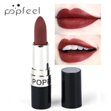 POPFEEL 20 Color Long-lasting Matte Lipstick Non-Stick Cup Waterproof/Water-Resistant Lip Makeup Easy to Wear Nude Lip Stick 19g