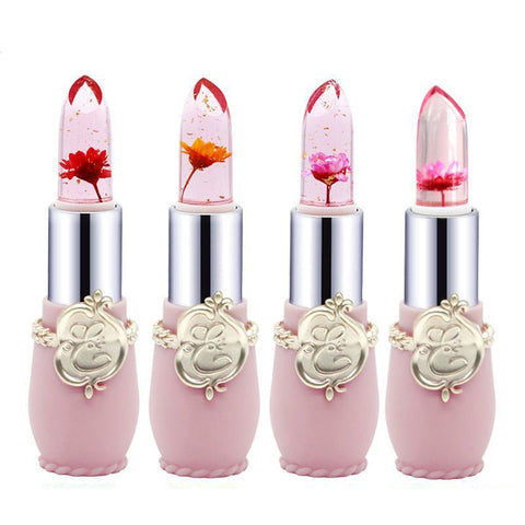 Waterproof Transparent Flower Jelly Lipstick Temperature Change Color Lip Balm Long Lasting Moisturizer Lip Cosmetic Makeup Tool