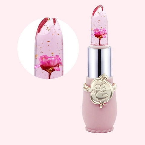 Waterproof Transparent Flower Jelly Lipstick Temperature Change Color Lip Balm Long Lasting Moisturizer Lip Cosmetic Makeup Tool