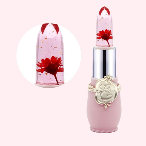 Waterproof Transparent Flower Jelly Lipstick Temperature Change Color Lip Balm Long Lasting Moisturizer Lip Cosmetic Makeup Tool