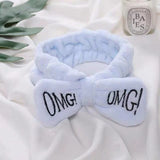 2019 New OMG Letter Coral Fleece Wash Face Bow Headbands For Women Girls Headbands Headwear Hair Bands Turban Hair Accessories