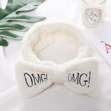 2019 New OMG Letter Coral Fleece Wash Face Bow Headbands For Women Girls Headbands Headwear Hair Bands Turban Hair Accessories