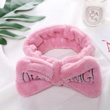 2019 New OMG Letter Coral Fleece Wash Face Bow Headbands For Women Girls Headbands Headwear Hair Bands Turban Hair Accessories