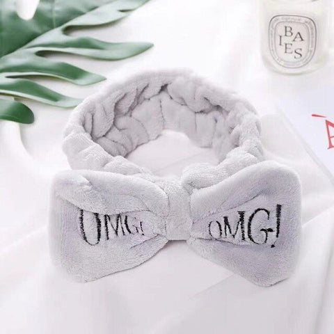 2019 New OMG Letter Coral Fleece Wash Face Bow Headbands For Women Girls Headbands Headwear Hair Bands Turban Hair Accessories