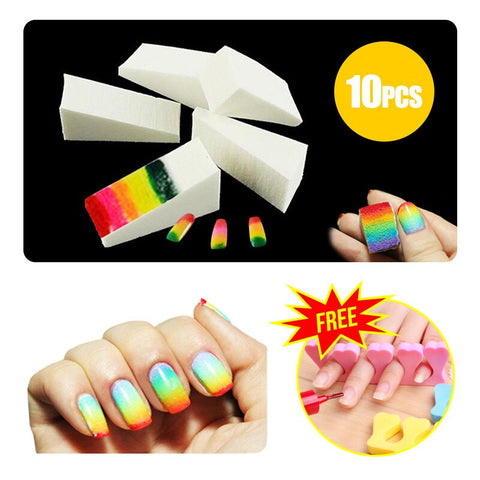 5PCS Nail Sponge Stamp Polish Manicure Salon Accessory Gradient Color