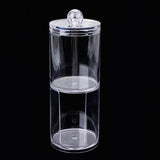 Transparent Acrylic Round Container Makeup Pad Organizer Box Protable Cosmetics Cotton Swab Storage Case Makeup Tool Accessories