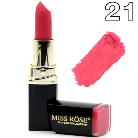 Miss Rose brand batom 24color Nude Matte lipstick Matte Velvet Lipstick Beauty Red Lips batom Cosmetic long-lasting makeup