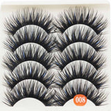 5 Pairs artificial 100% mink Corner Thick False Eyelashes Blue Black Long Thick Cross Handmade eye lashes makeup