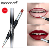 10 Colors Matte Lipstick Wateproof Double End Long Lasting Lipsticks Brand Lip Makeup Cosmetics Nude Dark Red Lips Liner Pencil