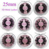 Mikiwi 25mm False Eyelashes Wholesale Thick Strip 25mm 3D Mink Lashes Custom Packaging Label Makeup Dramatic Long Mink Lashes