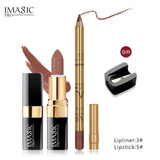 IMAGIC new 12 color lip makeup cream lipstick waterproof lasting light color sexy red lipstick beauty matte eyeliner lipstick