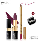 IMAGIC new 12 color lip makeup cream lipstick waterproof lasting light color sexy red lipstick beauty matte eyeliner lipstick