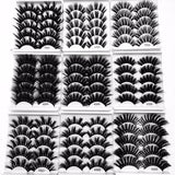 5 Pairs Multipack 3D Soft Mink Hair False Eyelashes Handmade Wispy Fluffy Long Lashes Natural Eye Makeup Tools Faux Eye Lashes