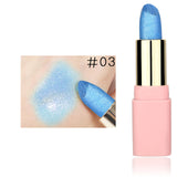 LULAA Colorful Glitter Metallic Lipstick Long Lasting Shiny Highlighter Waterproof Lip Stick Waterproof Makeup Cosmetic Lipstick