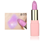 LULAA Colorful Glitter Metallic Lipstick Long Lasting Shiny Highlighter Waterproof Lip Stick Waterproof Makeup Cosmetic Lipstick