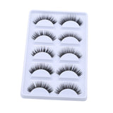 Black 5 Pairs Of Eyelashes Thick Fiber Natural False Eyelash Curl Eyelash Artificial Eyelash Extension Makeup Tools