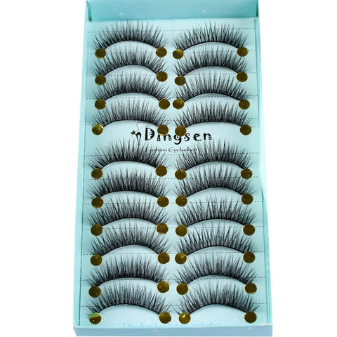 10 Pairs 3D Faux Mink Hair False Eyelashes Fluffy Wispy Multilayer Flutter Eyelash Faux Mink Eye Lashes Extension Makeup Tools