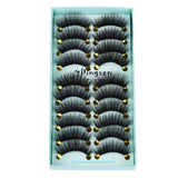 10 Pairs 3D Faux Mink Hair False Eyelashes Fluffy Wispy Multilayer Flutter Eyelash Faux Mink Eye Lashes Extension Makeup Tools