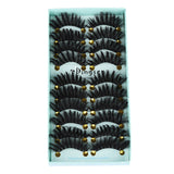 10 Pairs 3D Faux Mink Hair False Eyelashes Fluffy Wispy Multilayer Flutter Eyelash Faux Mink Eye Lashes Extension Makeup Tools