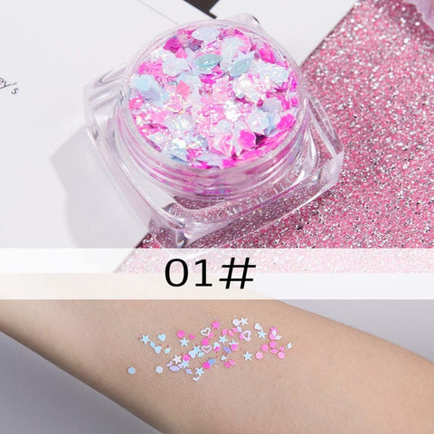 26 colors glitter eyeshadow powder rainbow gold silver pink mermaid flake long lasting waterproof face makeup seuqins gel AM082