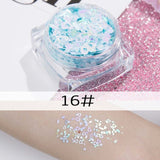 26 colors glitter eyeshadow powder rainbow gold silver pink mermaid flake long lasting waterproof face makeup seuqins gel AM082