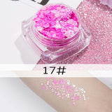 26 colors glitter eyeshadow powder rainbow gold silver pink mermaid flake long lasting waterproof face makeup seuqins gel AM082