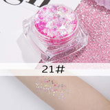 26 colors glitter eyeshadow powder rainbow gold silver pink mermaid flake long lasting waterproof face makeup seuqins gel AM082