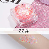 26 colors glitter eyeshadow powder rainbow gold silver pink mermaid flake long lasting waterproof face makeup seuqins gel AM082